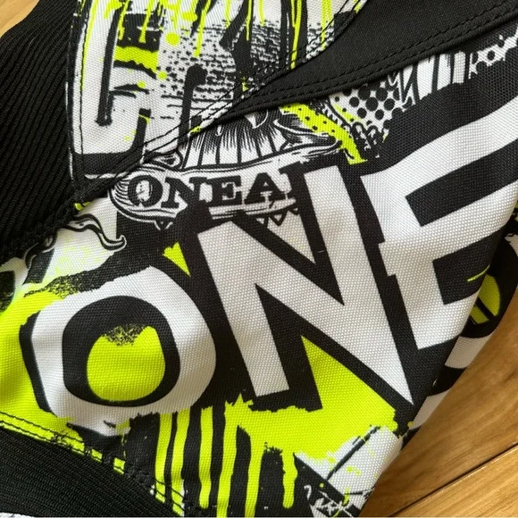 EUC O'Neal Graphic Motocross Element Pants Black, White & Neon Yellow Youth 5/6 - Picture 11 of 11